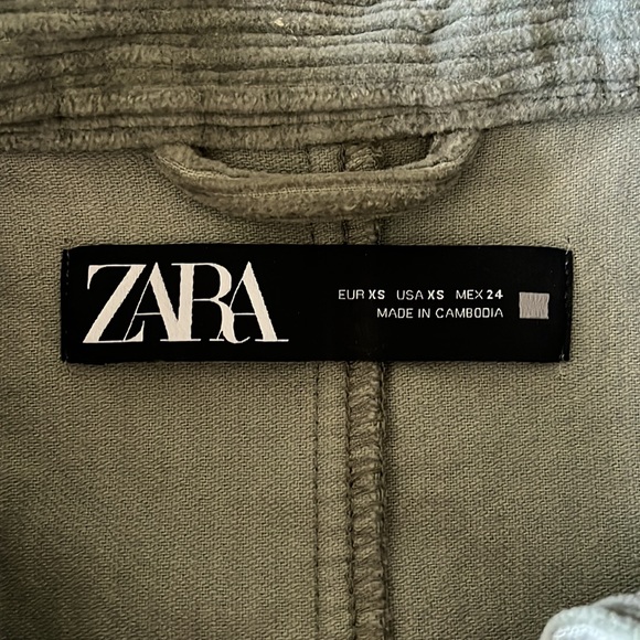 ZARA CROPPED CORDUROY SHACKET - Picture 2 of 3